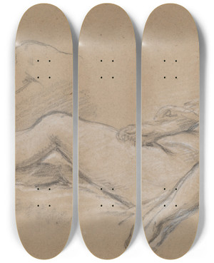 Triptych art skateboard deck of Franois Boucher Reclining Nymph by Francois Boucher (1703-1770) Triptych art skateboard deck of Franois Boucher Reclining Nymph by Francois Boucher (1703-1770)