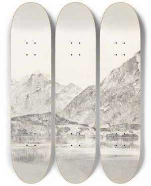 Triptych art skateboard deck of Paul Klee Blmlisalp Von Hilterfingen Aus by Paul Klee (1879-1940)