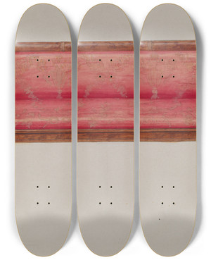Triptych art skateboard deck of David S De Vault Settee by David S De Vault