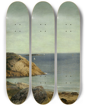 Triptych art skateboard deck of John Frederick Kensett Rocky Coast by John Frederick Kensett (1816-1872) Triptych art skateboard deck of John Frederick Kensett Rocky Coast by John Frederick Kensett (1816-1872)