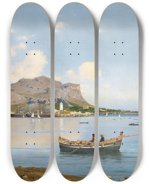Triptych art skateboard deck of Francesco Lojacono Mount Pellegrino Palermo by Francesco Lojacono (1838-1915) Triptych art skateboard deck of Francesco Lojacono Mount Pellegrino Palermo by Francesco Lojacono (1838-1915)