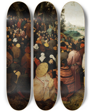 Triptych art skateboard deck of Pieter Bruegel The Elder The Sermon Of Saint John The Baptist by Pieter Bruegel The Elder (1525-1569) Triptych art skateboard deck of Pieter Bruegel The Elder The Sermon Of Saint John The Baptist by Pieter Bruegel The Elder (1525-1569)