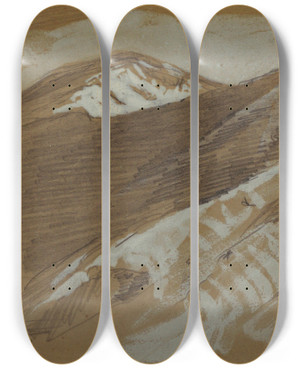 Triptych art skateboard deck of Frederic Edwin Church Mountain Landscape Jamaica West Indies by Frederic Edwin Church (1826-1900) Triptych art skateboard deck of Frederic Edwin Church Mountain Landscape Jamaica West Indies by Frederic Edwin Church (1826-1900)