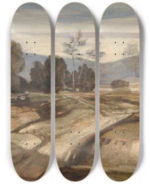 Triptych art skateboard deck of Alexandregabriel Decamps Landscape_1 by Alexandre-Gabriel Decamps (1803-1860) Triptych art skateboard deck of Alexandregabriel Decamps Landscape_1 by Alexandre-Gabriel Decamps (1803-1860)
