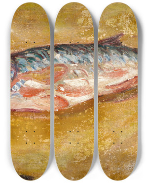 Triptych art skateboard deck of Louis Valtat Le Poisson by Louis Valtat (1869-1952)