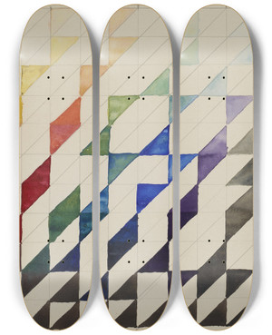 Triptych art skateboard deck of Jules Schmalzigaug Compositie_1 by Jules Schmalzigaug (1882-1917)