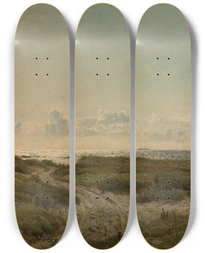 Triptych art skateboard deck of Amaldus Nielsen Fra Nrland Jren_2 by Amaldus Nielsen (1838-1932)
