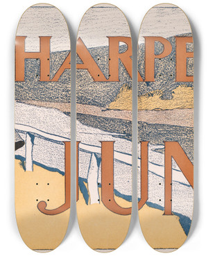 Triptych art skateboard deck of Edward Penfield Harpers June_5 by Edward Penfield (1866-1925) Triptych art skateboard deck of Edward Penfield Harpers June_5 by Edward Penfield (1866-1925)