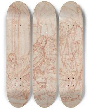 Triptych art skateboard deck of French School Ceremony Of Consecration by French School (16-19-)