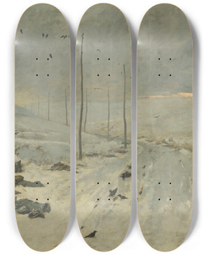 Triptych art skateboard deck of Vasily Vereshchagin After The Fight by Vasily Vereshchagin (1842-1904)