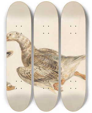 Triptych art skateboard deck of James Ward Studies Of Geese by James Ward (1769-1859)