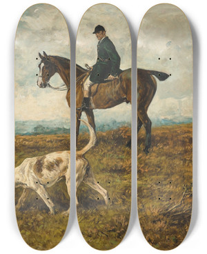 Triptych art skateboard deck of John Emms On The Scent_2 by John Emms (1843-1912) Triptych art skateboard deck of John Emms On The Scent_2 by John Emms (1843-1912)
