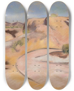 Triptych art skateboard deck of Marsden Hartley New Mexico by Marsden Hartley (1877-1943)