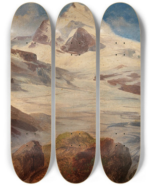 Triptych art skateboard deck of Friedrich Zeller A Glacier In The Salzburg Region by Friedrich Zeller (1817-1896) Triptych art skateboard deck of Friedrich Zeller A Glacier In The Salzburg Region by Friedrich Zeller (1817-1896)