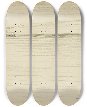 Triptych art skateboard deck of Charles Franois Daubigny Crossing The Channel by Charles Francois Daubigny (1817-1878)