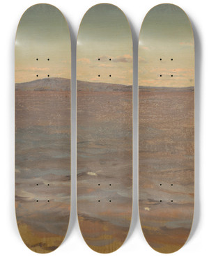 Triptych art skateboard deck of Frederic Edwin Church Maine Lake Katahdin by Frederic Edwin Church (1826-1900) Triptych art skateboard deck of Frederic Edwin Church Maine Lake Katahdin by Frederic Edwin Church (1826-1900)