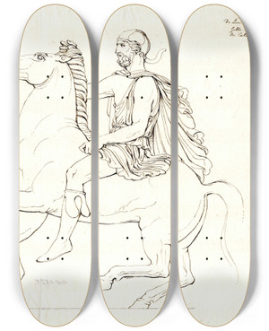 Triptych art skateboard deck of David Humbert De Superville Two Horsemen After The West Frieze Of The Parthenon by David Humbert De Superville (1770-1849) Triptych art skateboard deck of David Humbert De Superville Two Horsemen After The West Frieze Of The Parthenon by David Humbert De Superville (1770-1849)