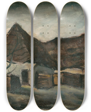 Triptych art skateboard deck of Zolo Palugyay Hamlet by Zolo Palugyay (1898-1935)