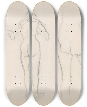 Triptych art skateboard deck of James Ensor Four Nudes by James Ensor (1860-1949)