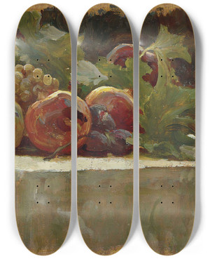 Triptych art skateboard deck of Frederic Leighton Still Life Study For Clytie by Frederic Leighton (1830-1896)