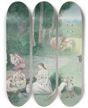Triptych art skateboard deck of Pierre Puvis De Chavannes Summer_1 by Pierre Puvis De Chavannes (1824-1898) Triptych art skateboard deck of Pierre Puvis De Chavannes Summer_1 by Pierre Puvis De Chavannes (1824-1898)