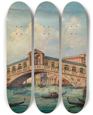 Triptych art skateboard deck of Giovanni Grubacs Venice The Rialto Bridge In Venice by Giovanni Grubacs (1829-1919) Triptych art skateboard deck of Giovanni Grubacs Venice The Rialto Bridge In Venice by Giovanni Grubacs (1829-1919)