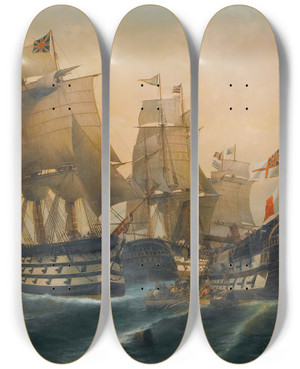 Triptych art skateboard deck of Constantinos Volanakis The Battle Of Trafalgar_2 by Konstantinos Volanakis (1837-1907) Triptych art skateboard deck of Constantinos Volanakis The Battle Of Trafalgar_2 by Konstantinos Volanakis (1837-1907)