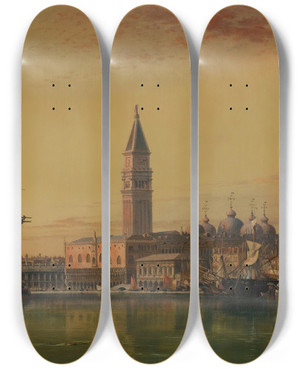 Triptych art skateboard deck of Edward William Cooke Venice by Edward William Cooke (1811-1880) Triptych art skateboard deck of Edward William Cooke Venice by Edward William Cooke (1811-1880)