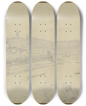 Triptych art skateboard deck of Johann Heinrich Hasselhorst Ansicht Von Wimpfen Am Neckar by Johann Heinrich Hasselhorst (1825-1904) Triptych art skateboard deck of Johann Heinrich Hasselhorst Ansicht Von Wimpfen Am Neckar by Johann Heinrich Hasselhorst (1825-1904)