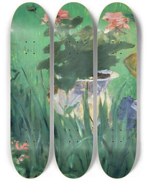 Triptych art skateboard deck of Douard Manet Boy In Flowers Jacques Hosched by douard Manet (1832-1883)