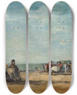 Triptych art skateboard deck of Eugne Boudin Scne De Plage_4 by Eugene Boudin (1824-1898) Triptych art skateboard deck of Eugne Boudin Scne De Plage_4 by Eugene Boudin (1824-1898)