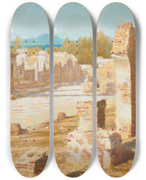 Triptych art skateboard deck of Henry James Holiday Street Of Tombs Pompeii by Henry James Holiday (1839-1927) Triptych art skateboard deck of Henry James Holiday Street Of Tombs Pompeii by Henry James Holiday (1839-1927)