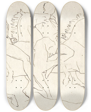 Triptych art skateboard deck of David Humbert De Superville Two Horsemen After The South Frieze Of The Parthenon by David Humbert De Superville (1770-1849) Triptych art skateboard deck of David Humbert De Superville Two Horsemen After The South Frieze Of The Parthenon by David Humbert De Superville (1770-1849)