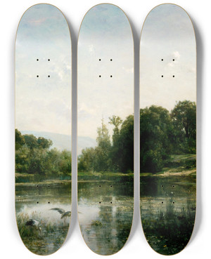 Triptych art skateboard deck of Charles Franois Daubigny The Ponds Of Gylieu by Charles Francois Daubigny (1817-1878) Triptych art skateboard deck of Charles Franois Daubigny The Ponds Of Gylieu by Charles Francois Daubigny (1817-1878)