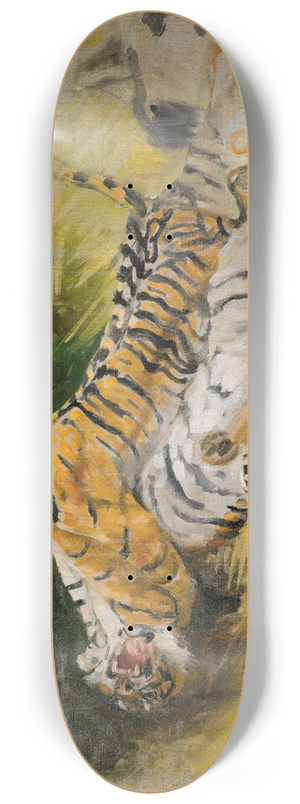 Aim Morot - Two tigers fighting 8.25 inch art skate deck