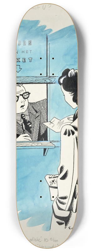 Eddy de Smet - Marjo bij een loket 8.25 inch art skate deck