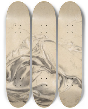 Triptych art skateboard deck of Romain Cazes Study In Draperies by Romain Cazes (1810-1881) Triptych art skateboard deck of Romain Cazes Study In Draperies by Romain Cazes (1810-1881)