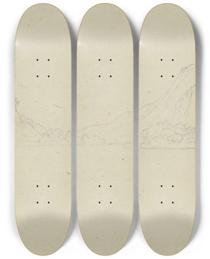 Triptych art skateboard deck of Hermann Blumenthal Sitzender Mnnlicher Akt_1 by Hermann Blumenthal (1905-1942)