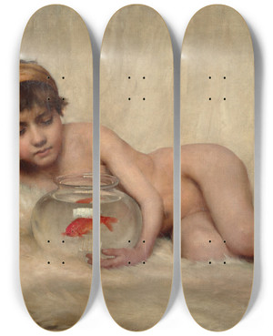 Triptych art skateboard deck of Thomas Kennington Idlesse by Thomas Kennington