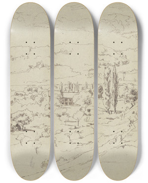 Triptych art skateboard deck of Hans Thoma Sckingen by Hans Thoma (1839-1924)