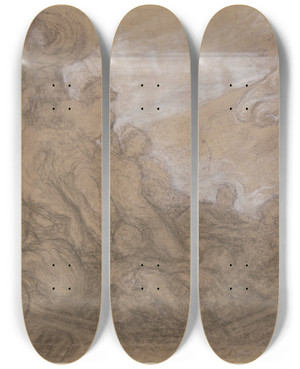 Triptych art skateboard deck of Victor Mller Odyssseus And The Sirens_2 by Victor Muller (1829-1871)