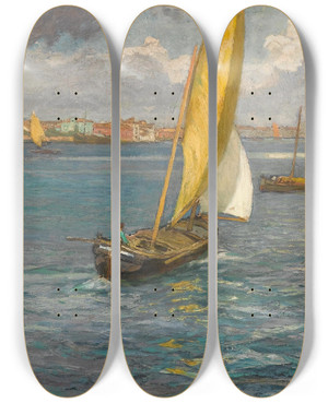 Triptych art skateboard deck of Pietro Fragiacomo Venezia by Pietro Fragiacomo (1856-1922) Triptych art skateboard deck of Pietro Fragiacomo Venezia by Pietro Fragiacomo (1856-1922)