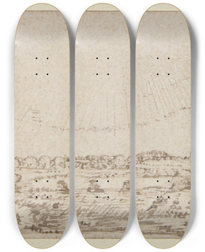 Triptych art skateboard deck of Herman Saftleven Landscape_1 by Herman Saftleven (1609-1685)