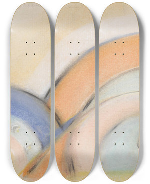 Triptych art skateboard deck of Morton Livingston Schamberg Composition by Morton Livingston Schamberg (1881-1918) Triptych art skateboard deck of Morton Livingston Schamberg Composition by Morton Livingston Schamberg (1881-1918)