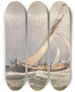 Triptych art skateboard deck of George Jackson Gale Of Winds by George Jackson