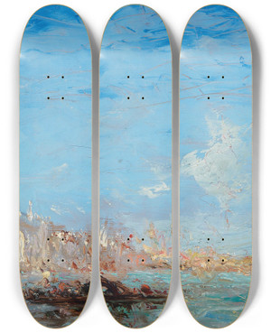 Triptych art skateboard deck of Flix Ziem Canal Grande by Felix Ziem (1821-1911) Triptych art skateboard deck of Flix Ziem Canal Grande by Felix Ziem (1821-1911)