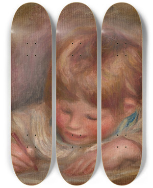 Triptych art skateboard deck of Pierreauguste Renoir Claude Renoir Crivant by Pierre-Auguste Renoir (1841-1919)