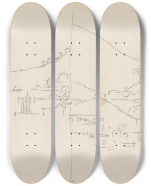 Triptych art skateboard deck of Henry Swinburne Palestrina Italy by Henry Swinburne (1743-1803)