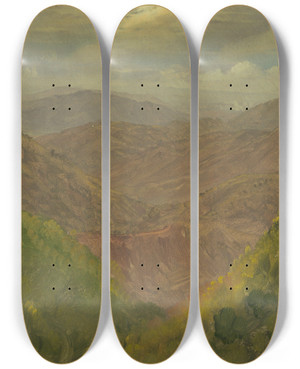 Triptych art skateboard deck of Frederic Edwin Church Landscape In Jamaica West Indies_2 by Frederic Edwin Church (1826-1900) Triptych art skateboard deck of Frederic Edwin Church Landscape In Jamaica West Indies_2 by Frederic Edwin Church (1826-1900)