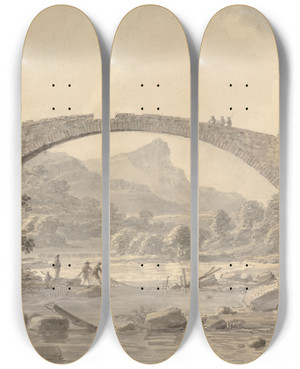 Triptych art skateboard deck of Amos Green Pont Newydd Near Dolgelly by Amos Green (1735-1807) Triptych art skateboard deck of Amos Green Pont Newydd Near Dolgelly by Amos Green (1735-1807)
